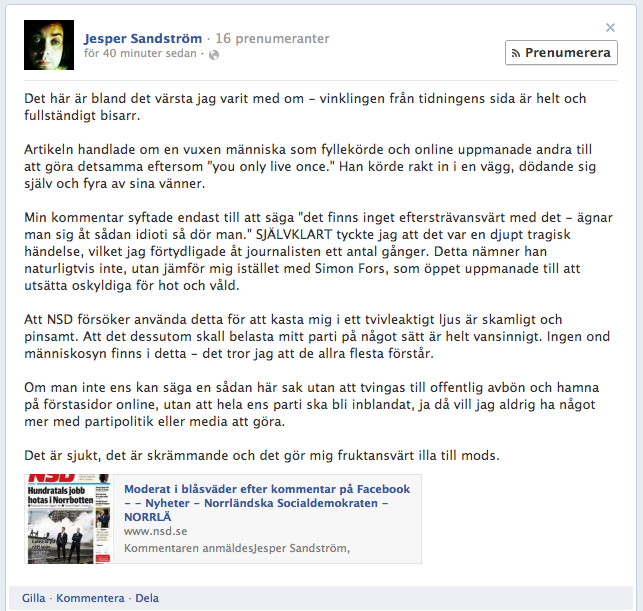 Facebook, Moderat, yolo
